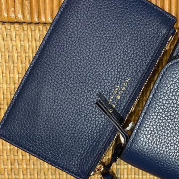 Tory Burch Handbags - New! Tory Burch Navy Thea Top Zip Small Wallet